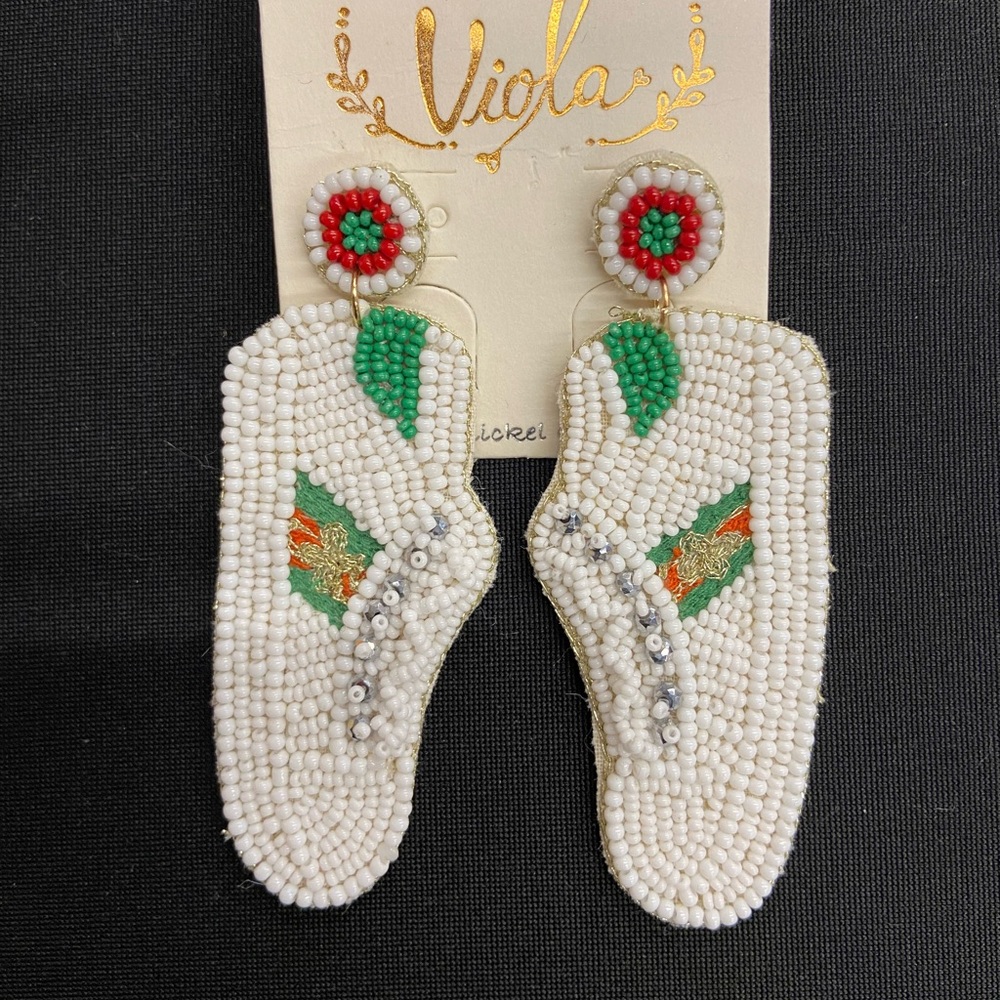 Sneakers beaded earrings